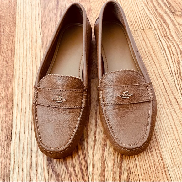 Coach Shoes - COACH Genuine Leather Loafers in Brown